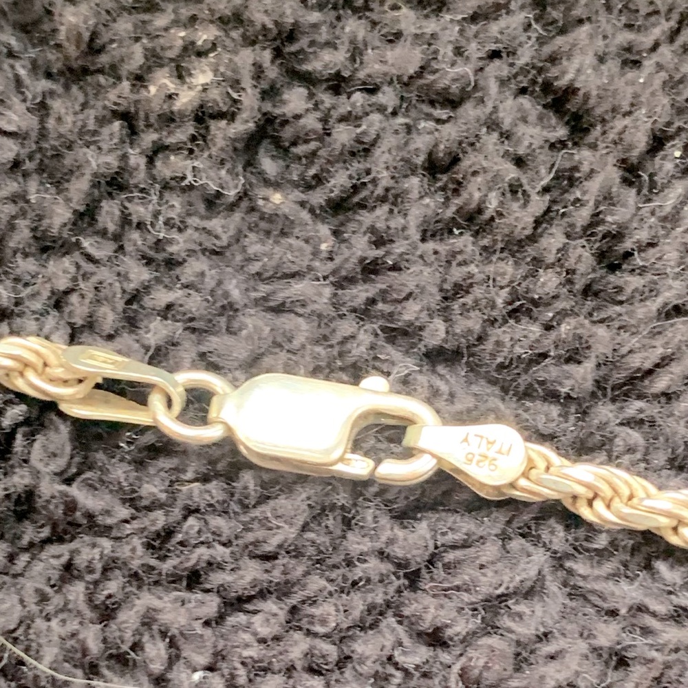 22” Mens or Ladies thick rope sterling silver made in italy chain